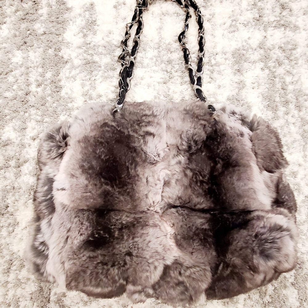 GRAY CHINCHILLA PURSE
